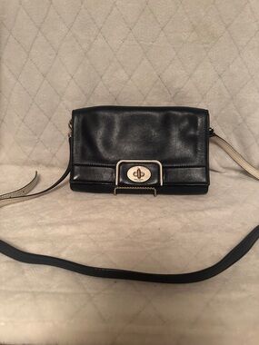 Navy Leather Crossbody Bag - Classic Women's Shoulder Bag